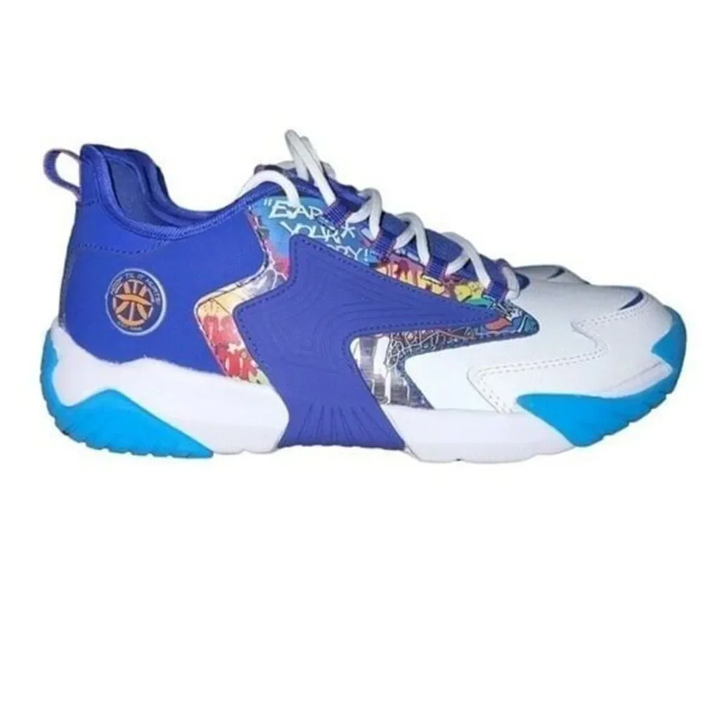Skechers men x sport hoop, til it hurts basketball shoes graffiti design 6.5